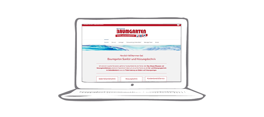 Webdesign Website Baumgarten Sanitär Wunstorf | Heydenbluth Design Werbung aus Barsinghausen