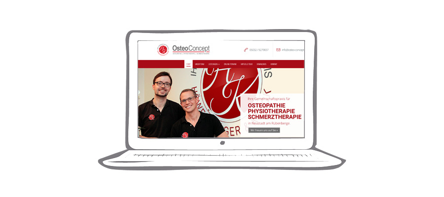 Webdesign Website Osteoconcept Neustadt | Heydenbluth Design Werbung aus Barsinghausen
