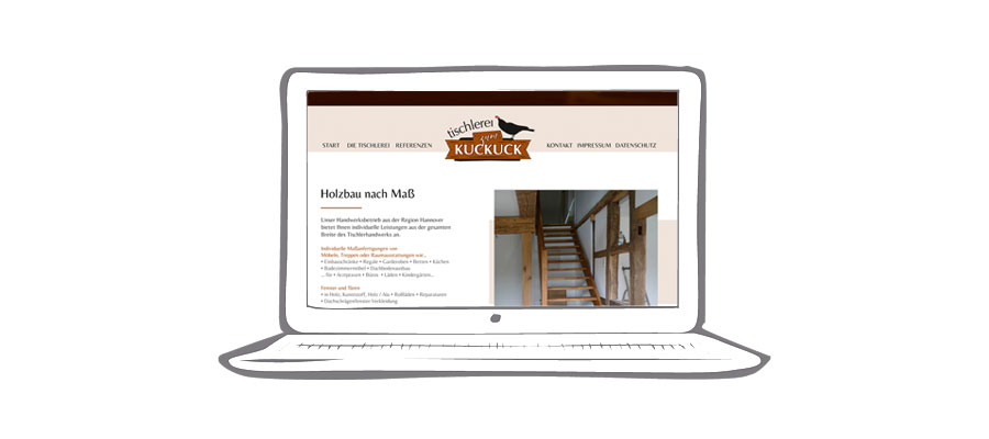 Webdesign Website Tischlerei zum Kuckuck | Heydenbluth Design Werbung aus Barsinghausen