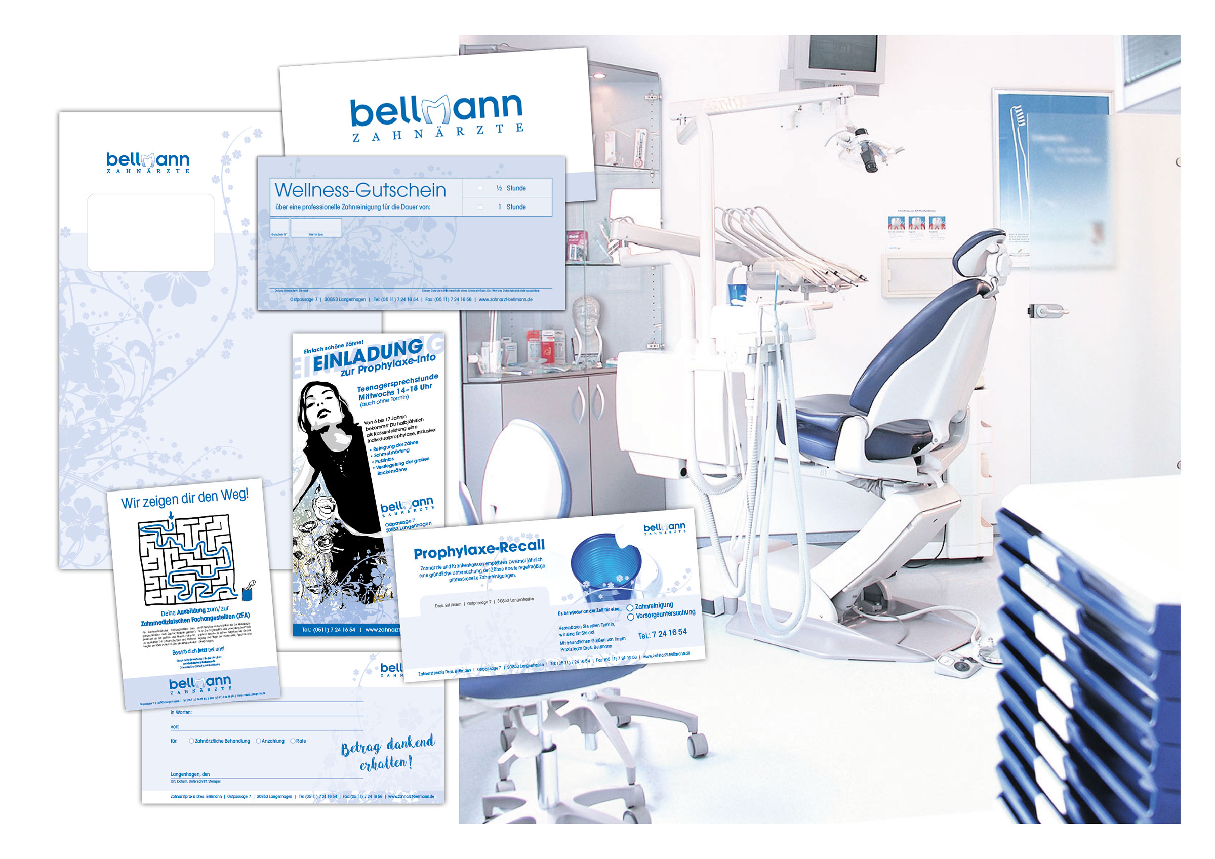 Geschäftsausstattung Zahnarzt Bellmann Langenhagen | Heydenbluth Design Werbung aus Barsinghausen